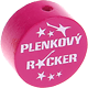 Motivperle – "Plenkovy Rocker" (Tschechisch) : dunkelpink