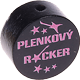 Motivperle – "Plenkovy Rocker" (Tschechisch) : schwarz - babyrosa