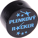 Motivpärla – "Plenkovy Rocker" : svart - himmelsblå