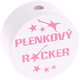 Motivperle – "Plenkovy Rocker" (Tschechisch) : weiß - babyrosa