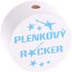 Perlina con motivo “Plenkovy Rocker” : bianco - azzurro cielo