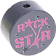 Perlina con motivo "Rockstar" : grigio - rosa bambino