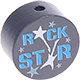 Motivpärla – "Rockstar" : grå - himmelsblå