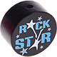Motivpärla – "Rockstar" : svart - himmelsblå