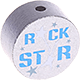Perlina con motivo "Rockstar" : argento