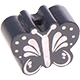 Motivperle – Schmetterling mit Glitzerfolie : grau