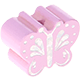 Motivperle – Schmetterling mit Glitzerfolie : rosa