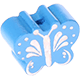 Motivperle – Schmetterling mit Glitzerfolie : skyblau