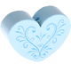 Kraal met motief Uitbundig versierd hart : babyblauw