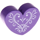 Perles avec motifs – curlicue cœur : bleu violet