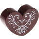 motif bead – curlicue heart : brown