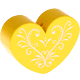 Perles avec motifs – curlicue cœur : jaune