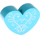 motif bead – curlicue heart : light turquoise