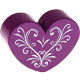 Motivpärla – blomhjärta : purpurlila