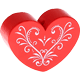motif bead – curlicue heart : red