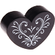 Perles avec motifs – curlicue cœur : noir
