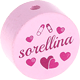 Motivperle – "sorellina" (Italienisch) : rosa
