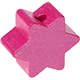 Тематические бусины «Звезда» : перламутр Темно розовый