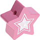 Perles avec motifs – étoile : rose bébé