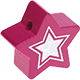 motif bead – star with glitter foil : fuchsia