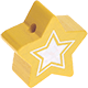 motif bead – star with glitter foil : yellow