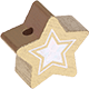 motif bead – star with glitter foil : gold