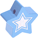 Motivpärla – stjärna : himmelsblå