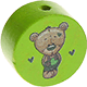 Motivpärla – Teddy : gulgrön