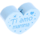 Perles avec motifs « Ti amo mamma » : bleu bébé