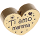 Perles avec motifs « Ti amo mamma » : or