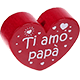 Perles avec motifs « Ti amo papà » : bordeaux