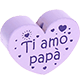 Perles avec motifs « Ti amo papà » : lilas