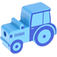 Figura con motivo Tractor : azul celeste