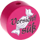 Koraliki z motywem "Vorsicht süß" : ciemno różowy