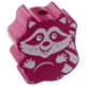 Perlina sagomata “Procione” : rosa scuro