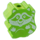 Motivpärla – tvättbjörn : gulgrön