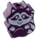 Motivpärla – tvättbjörn : purpurlila