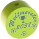 Kraal met motief "Weltmeister 2038" : geel groen