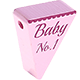 Perlina sagomata Bandierina "Baby No.1" : rosa