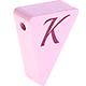 Motivperle – Wimpel mit Buchstaben in Rosa : K