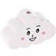Motivpärla – Moln med ansikte : vit - rosa