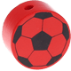Korálek s motivem – fotbalový míč : červená