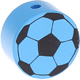 Perlina con motivo “Pallone da calcio” : azzurra