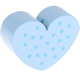 Perles avec motifs – cœur avec des points : bleu bébé