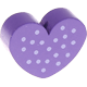 Perles avec motifs – cœur avec des points : bleu violet