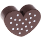 motif bead – dotted heart : brown