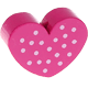Тематические бусины «Сердце с точками» : Темно розовый
