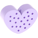 Figura con motivo Corazón con topitos : lila