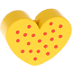 Motivpärla – hjärta med prickar : gul