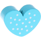 Korálek s motivem – Tvar srdce s puntíkem : světle tyrkysová